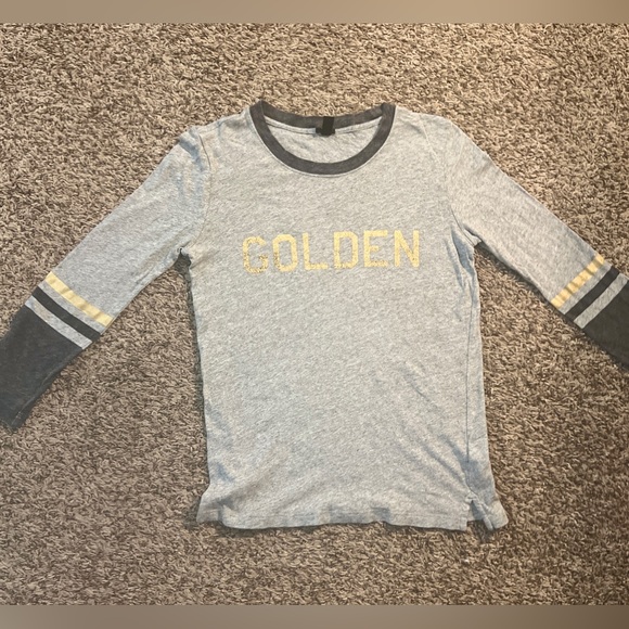 J Crew XS Women's 3/4 Gray Jersey Tee “Golden” - Picture 2 of 8